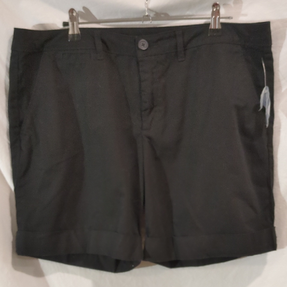 Faded Glory | Black Shorts Cuffed Cotton | 14